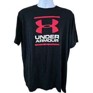 Under Armour Mens Loose Fit Black T-Shirt With Red Logo XL logo gym rat work out